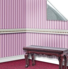 Dolls House Wallpaper Stick On Miniature, Regency & Border 1/12
