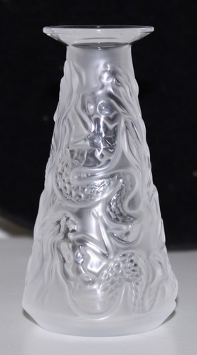 Lalique mermaid glass vase - mermaid,