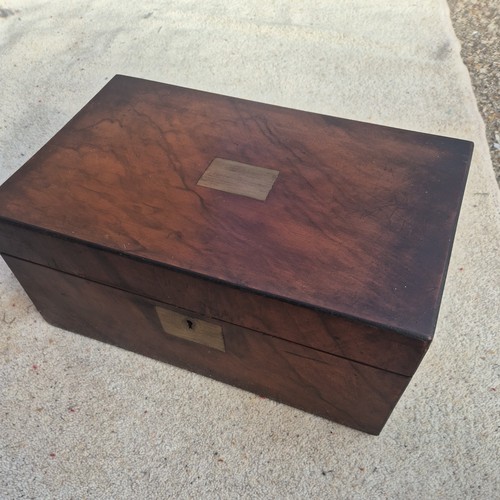 Brass edged rosewood writing - brass,