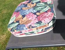 Set of 4 Floral Garden Chair Cushions – Vintage Style, Padded Seat Pads