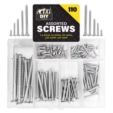 110pk Wood Screws Assorted