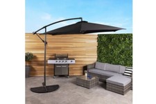 3m Hanging Banana Cantilever Garden Parasol Black - grade B return RRP £79.99