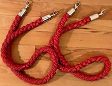 Pack of 2 Nestling® Red 1.5m Long Queue Barrier Rope Braided Ropes Divider