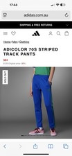 Adidas Adicolor 70s Tracksuit Bottoms Blue with green stripes