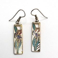 Cloisonne floral dangle drop