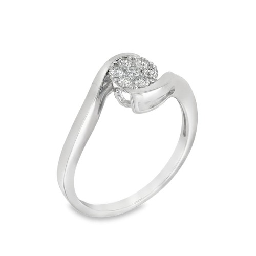 18ct white gold - diamond, twist