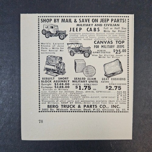 1952 berg truck parts co - parts,