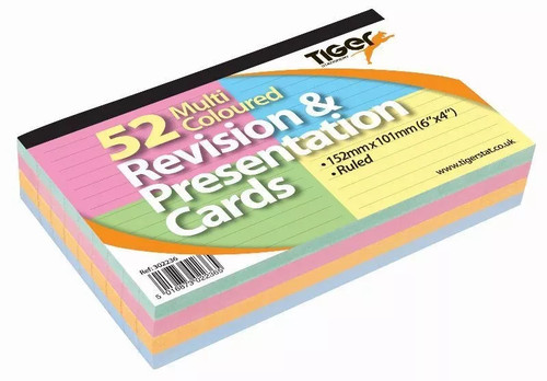 Revision record cards lined - cards, 52