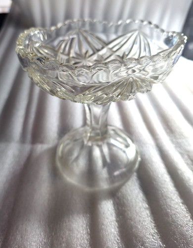 Vintage pressed glass pedestal