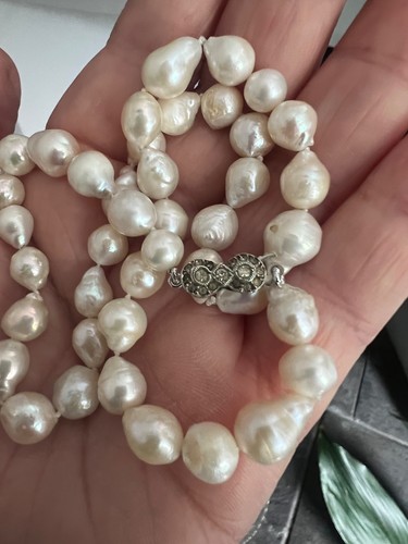 Baroque pearl choker necklace - pearl,