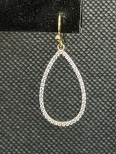 CZ Tear Drop Hoop Earrings