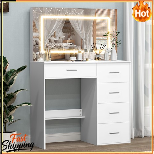 White makeup desk dressing - desk,