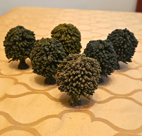 Green plastic model scenery - plastic,