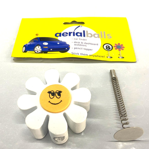 White flower smiley aerial - white,