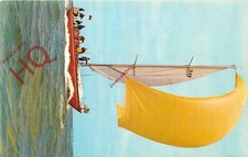 Picture Postcard>>YACHT, LARGE YELLOW SAIL