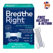 Breathe Right Extra Clear DrugFree Nasal Strips for Nasal Congestion Relief, 44