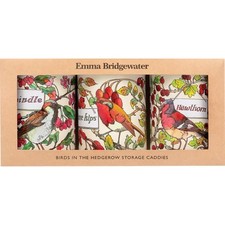 Emma Bridgewater Kitchen Caddies Birds in The Hedgerow Set of 3 Storage Tins