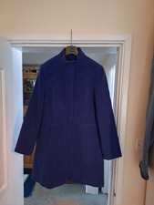 Blue Laura Ashley Coat Size 16 Button Down Length 35 Inches NEW