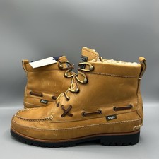 Ralph Lauren Polo Country Ranger Mid Tan Leather Wool Shearling Boots UK 9 EU 43