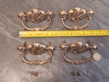 2X SPLENDID PAIRs ANTIQUE CHEST/DRAWER PULL HANDLE ORMOLU/BRASS. FRENCH ROCOCO.