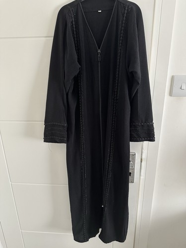 Girls abaya black plain soft - plain,
