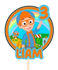 Blippi  Cake Topper Birthday Personalised Girls Name Age Party