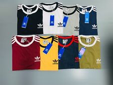 MENS ADIDAS BRAND NEW THREE STRIPES EMBROIDERED SHORT SLEEVE T-SHIRT