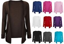 Kids Plain Open Boyfriend Cardigan Girls Long Sleeves Fashion Top Age (7-13)