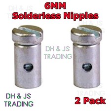 2x 6MM Solderless Cable Nipple For Motorcycle Bicycle Motorbike Car Quad Wire