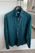 Brioni Teal Green Linen & Cotton shirt.  L