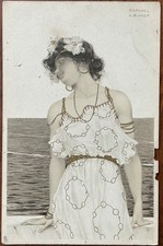 ART NOUVEAU PPC RAPHAEL KIRCHNER SIGNED PORTRAIT OF WOMAN RAPHAEL TUCK & SONS