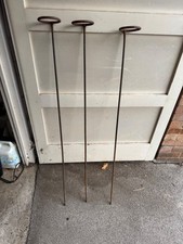 set of 3 vintage circus fairground wrought iron coconut shy stands