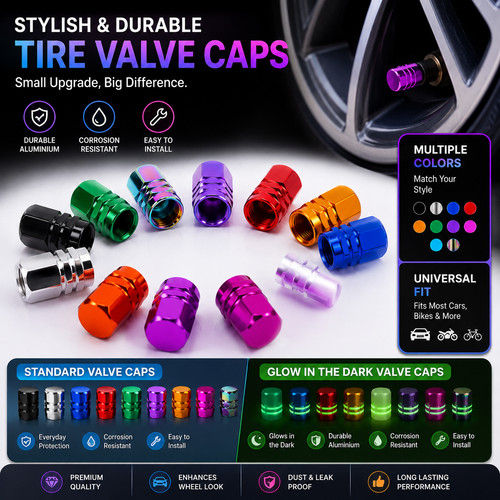 Tyre valve dust caps - 4x,