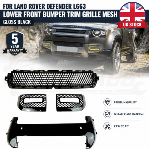 Gloss black lower front - black, bumper