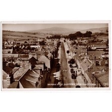 DUFFTOWN Balvenie Street from Clock Tower, RP Postcard Postally Used 1952