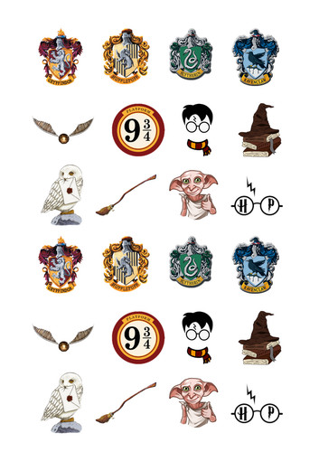 Precut edible harry potter - harry,