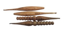 Crochet Hook Set of 5 Handmade  Ergonomic Crochet Wood Buff Finish Hooks Gift