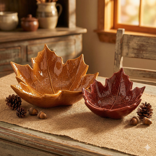 Hallmark sculpted leaf bowls - hallmark,