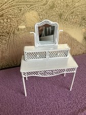 Dolls House White Ornate Metal