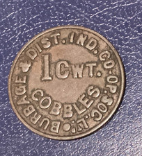 LEICESTERSHIRE CO-OPERATIVE TOKEN : BURBAGE & Dist. CO-OP : 1 CWT COBBLES COAL