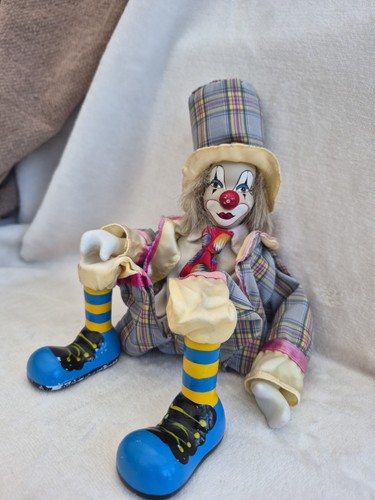 Vintage 1980s porcelain clown - vintage,