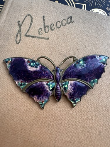 Antique enamel butterfly - antique,