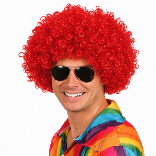 Red afro clown unisex multi - afro,