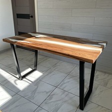 Resin and Wood Dining Table