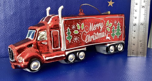 Glass merry christmas truck - christmas,