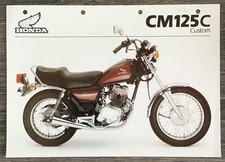HONDA CM125C Custom Motorcycle Sales Specification Leaflet MAR 1982