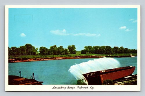 Launching steel barge 287 - launching,