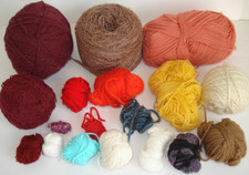 Bundle 400g knitting wool yarn crochet DIY project burgundy yellow white taupe