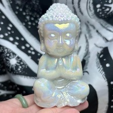 White Jade Aura Crystal Buddha