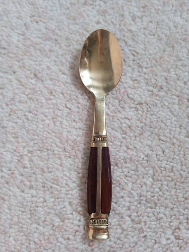 Vintage spoon brass rose - vintage,